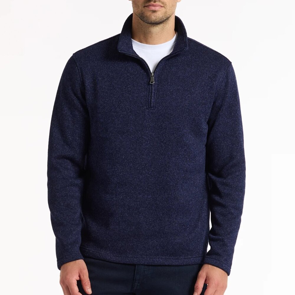 NEW Robert Graham Men’s Kenwood Quarter Zip Blue Sweater Large L